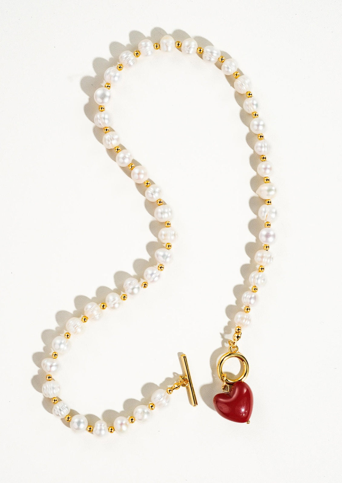 Wren Pearl Heart Charm Necklace