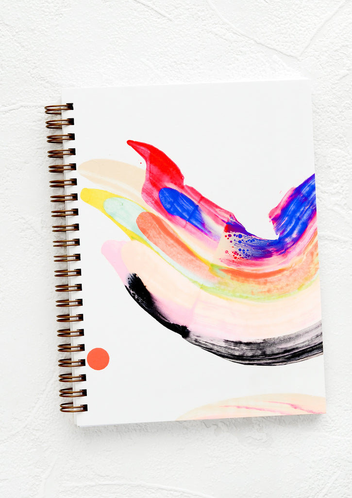Multicoloured Abstract Swirl Spiral Notebook Art