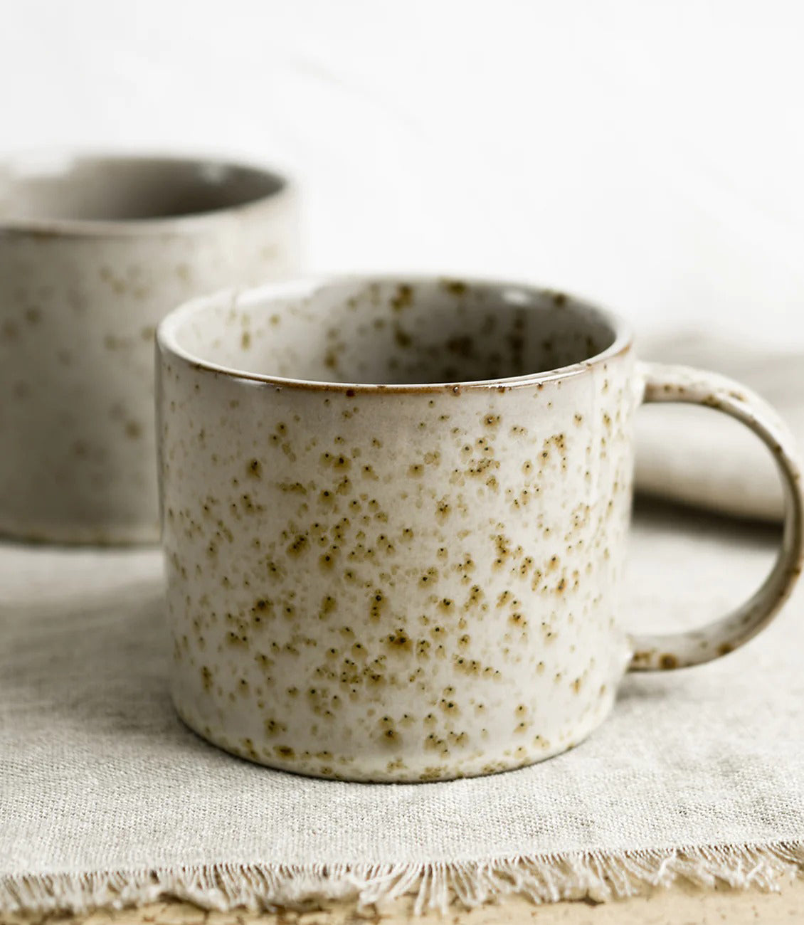 Speckled coffee mugs