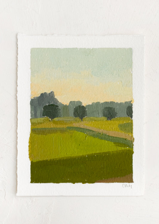 An original landscape painting on paper.