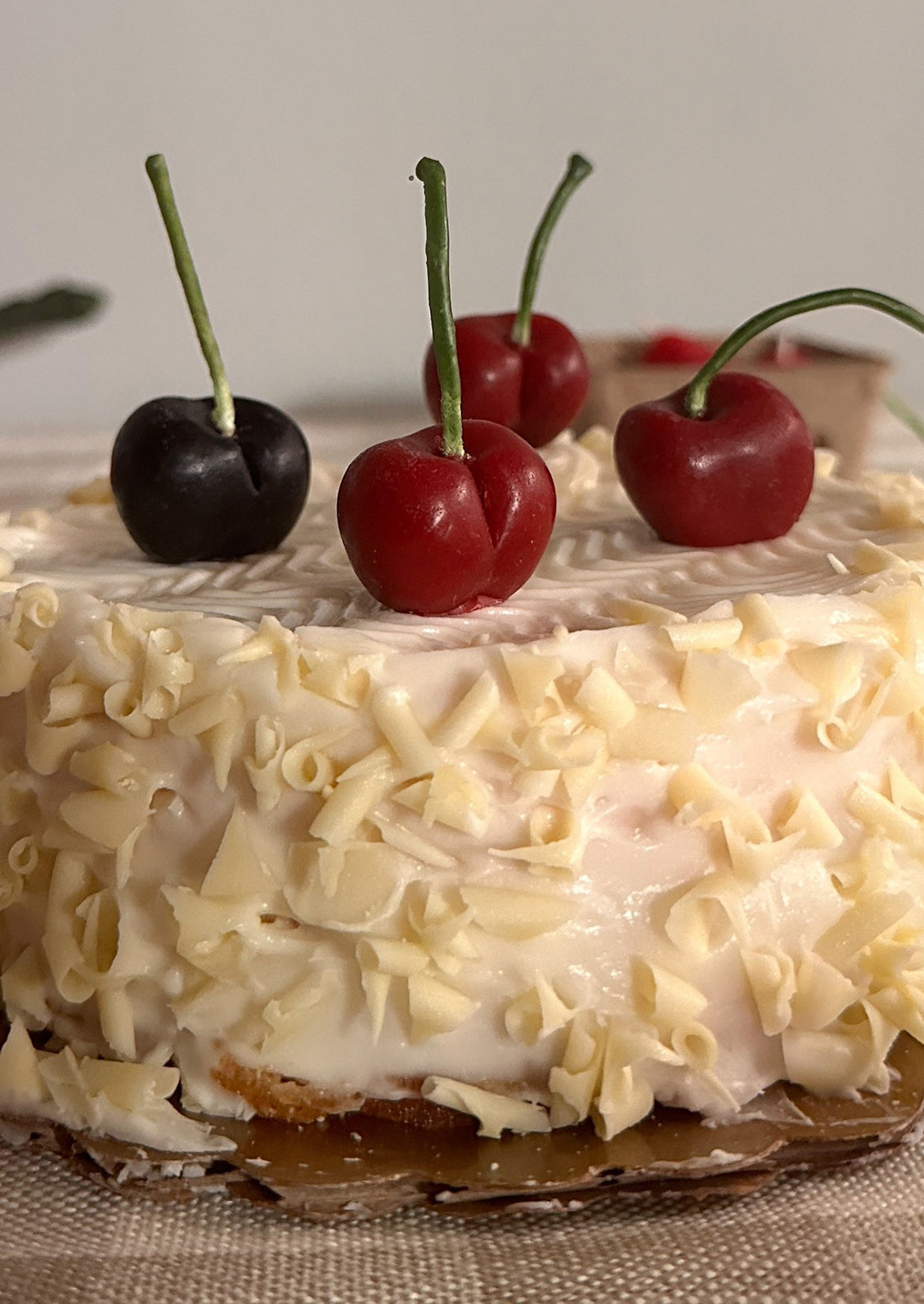 Birthday candles in the shape of cherries.