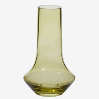Green: A transparent glass vase with green hue.