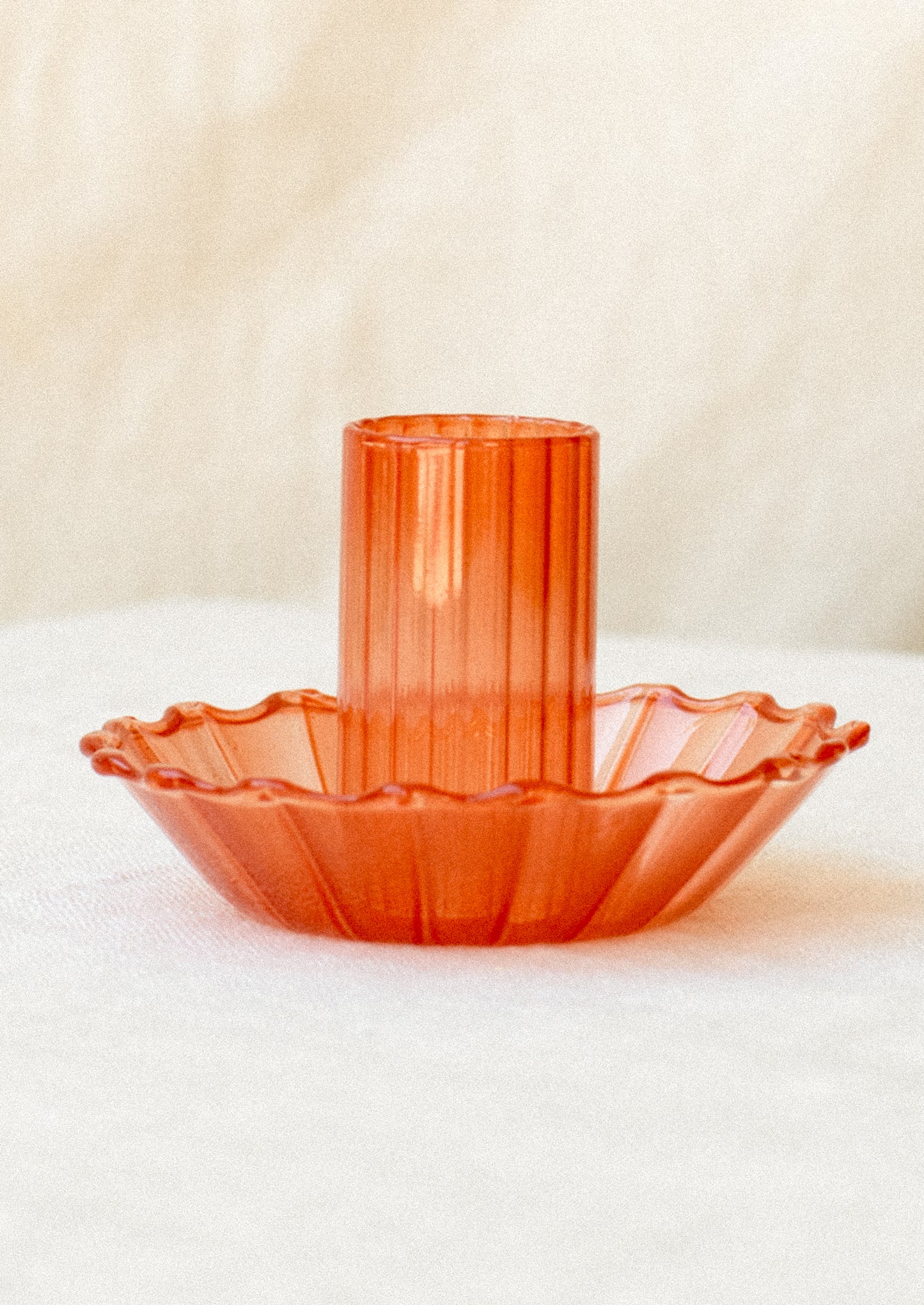 Fluted Glass Candle Holder