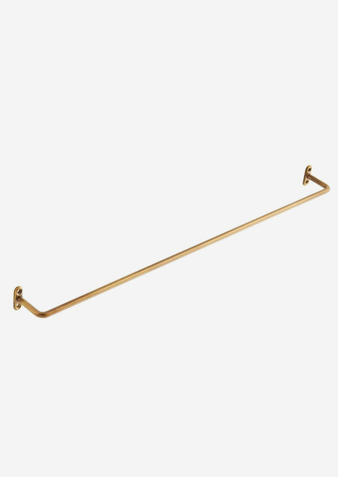 A slim brass metal hanging bar.