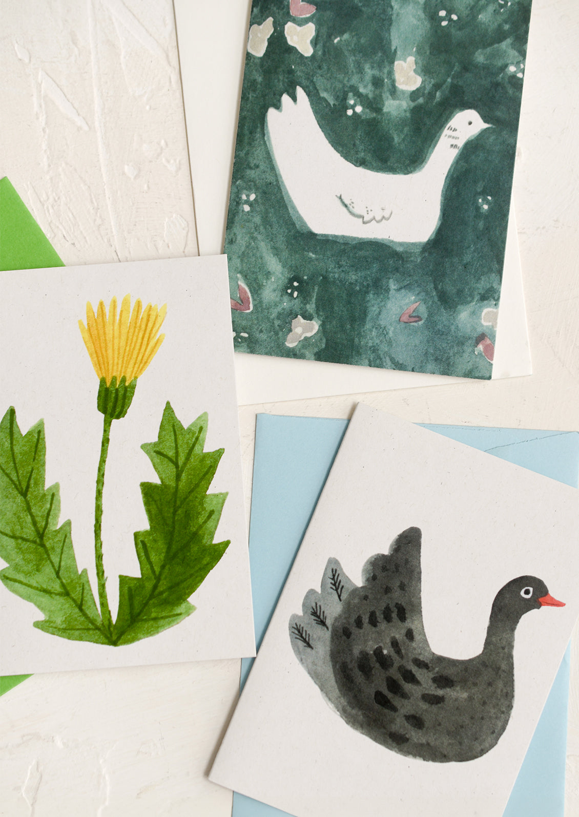 An assortment of nature print mini cards.