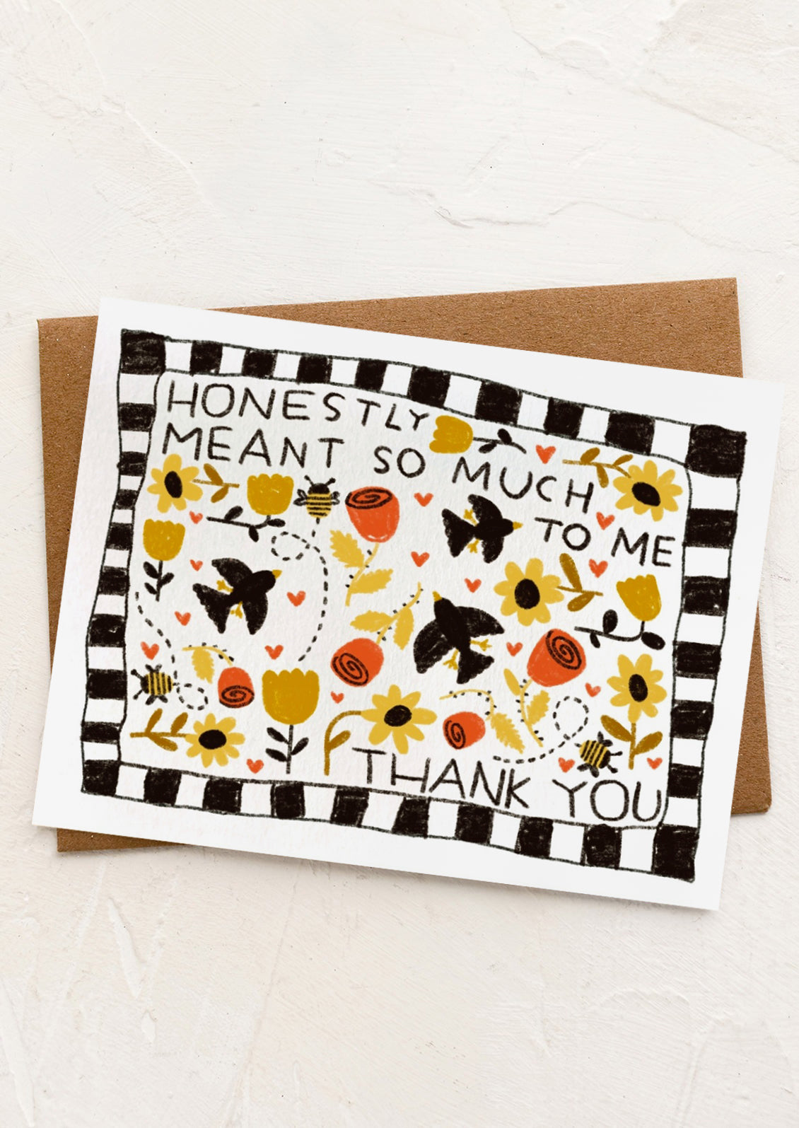 A card reading "Honestly meant so much to me thank you".