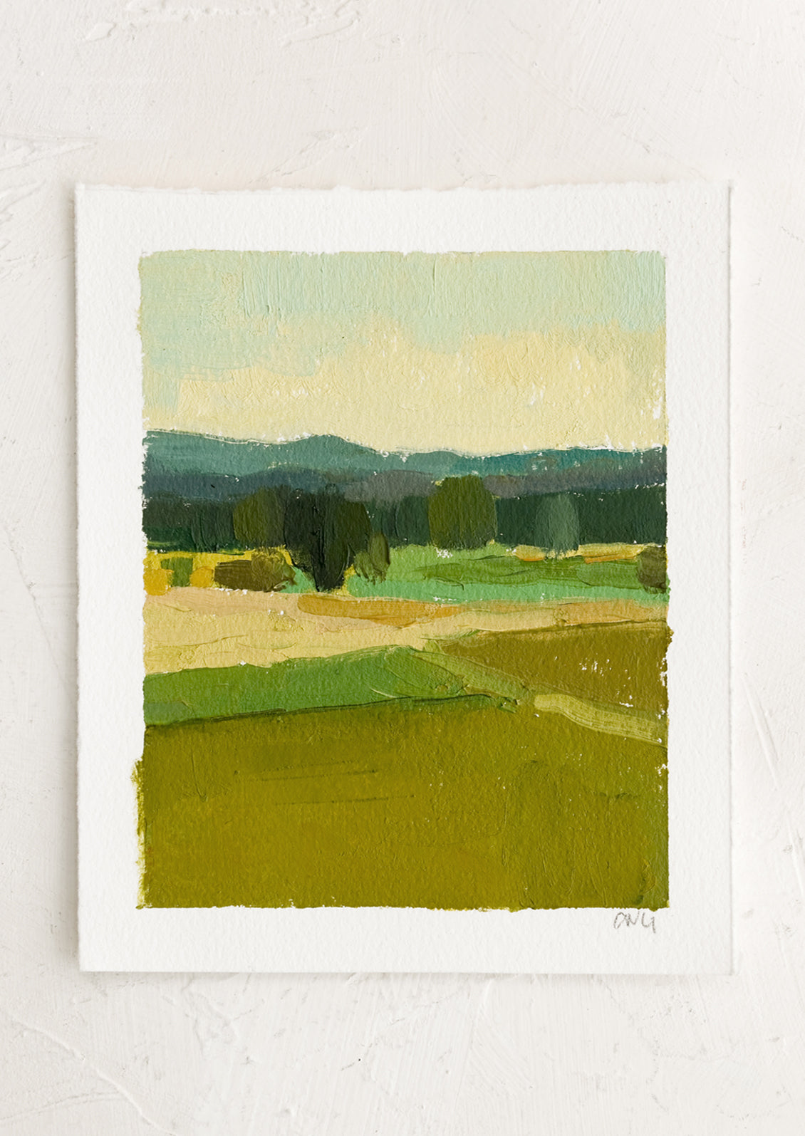 An original landscape oil painting on paper.