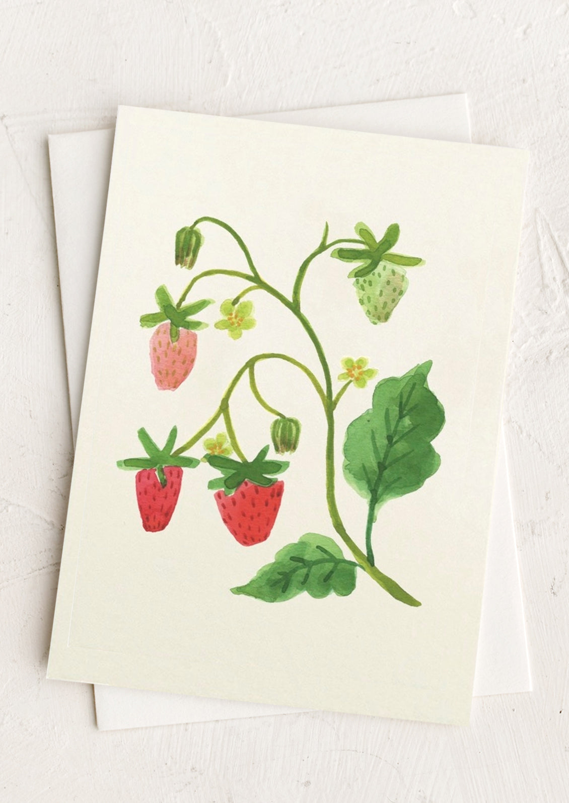 An illustrated card with image of strawberries.