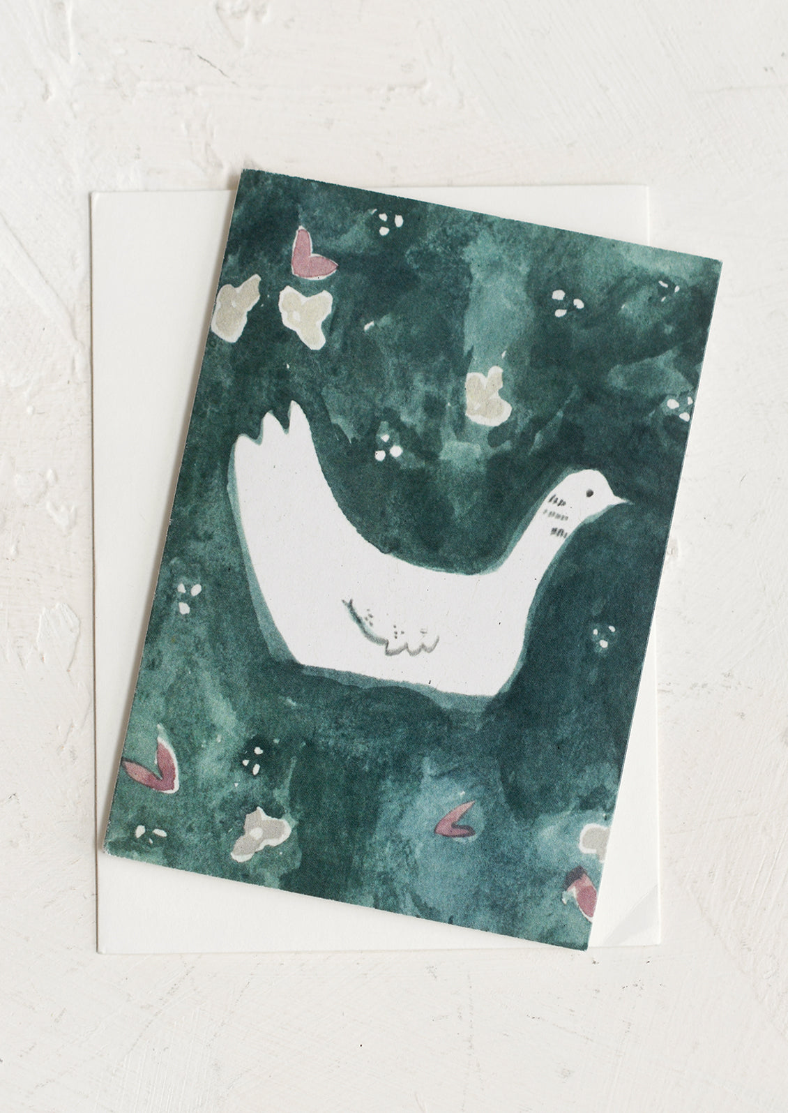 A swimming bird print mini card with white envelope.