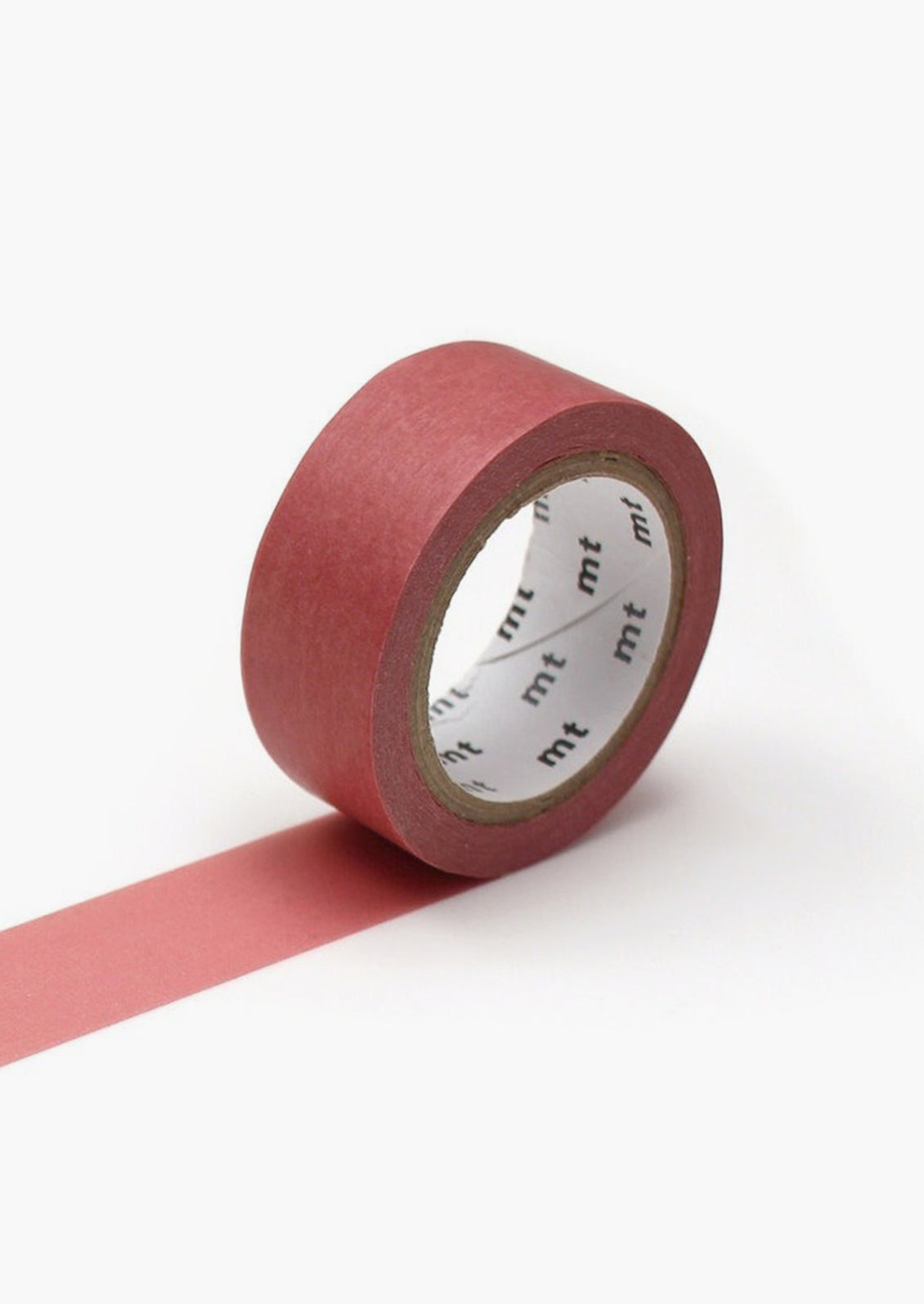 A roll of washi tape in redwood color.