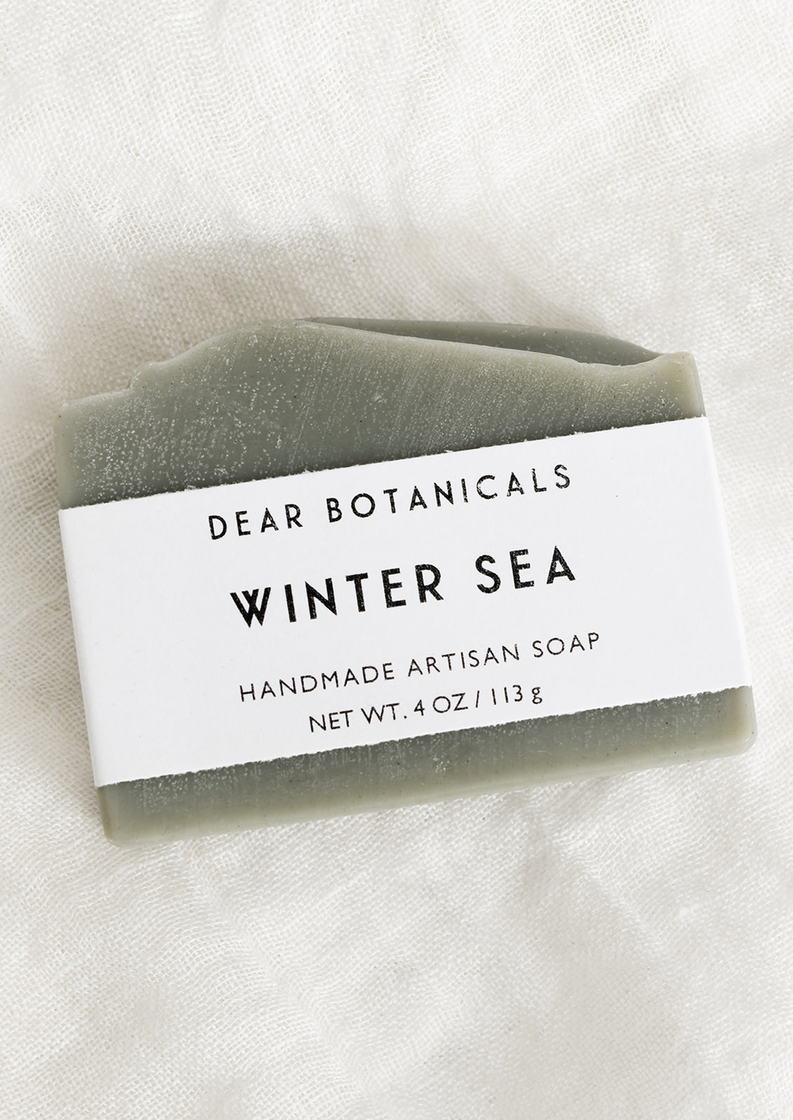 A bar of soap in winter sea scent.