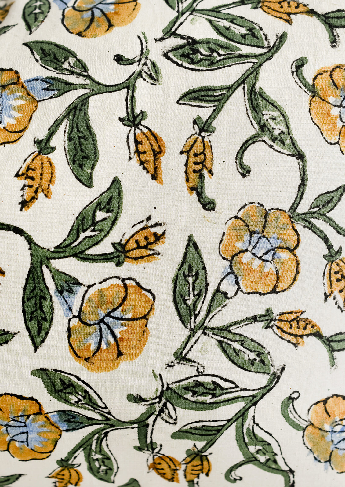 Floral print fabric detail.