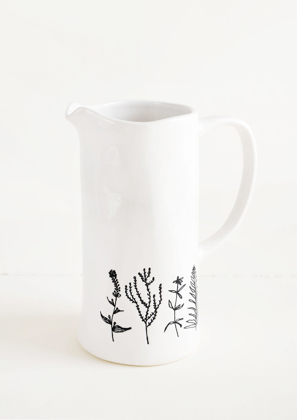 White Matte Ceramic Pitcher-Tagliaferro Ceramics — Tagliaferro