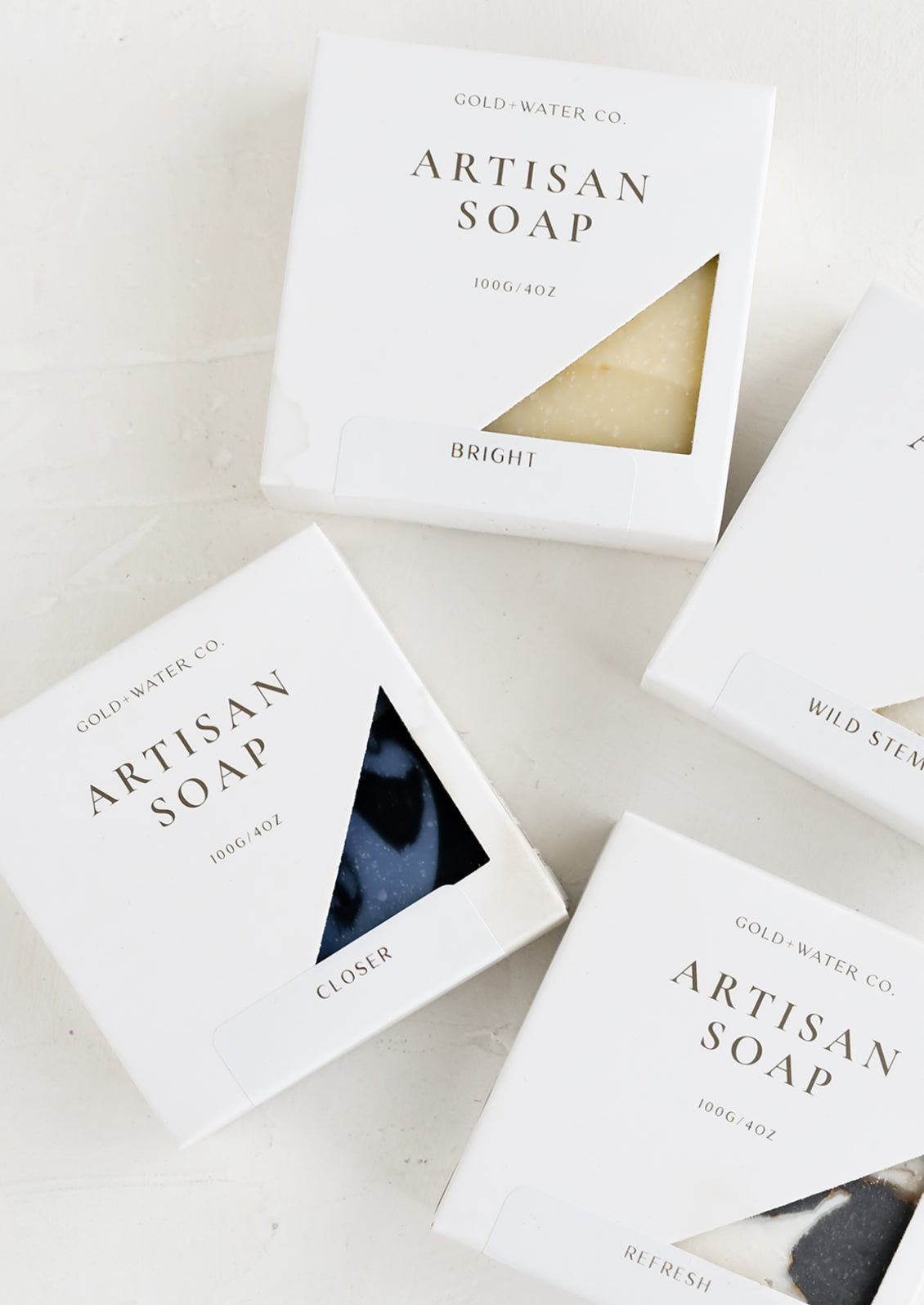 Packaged bars of soap.