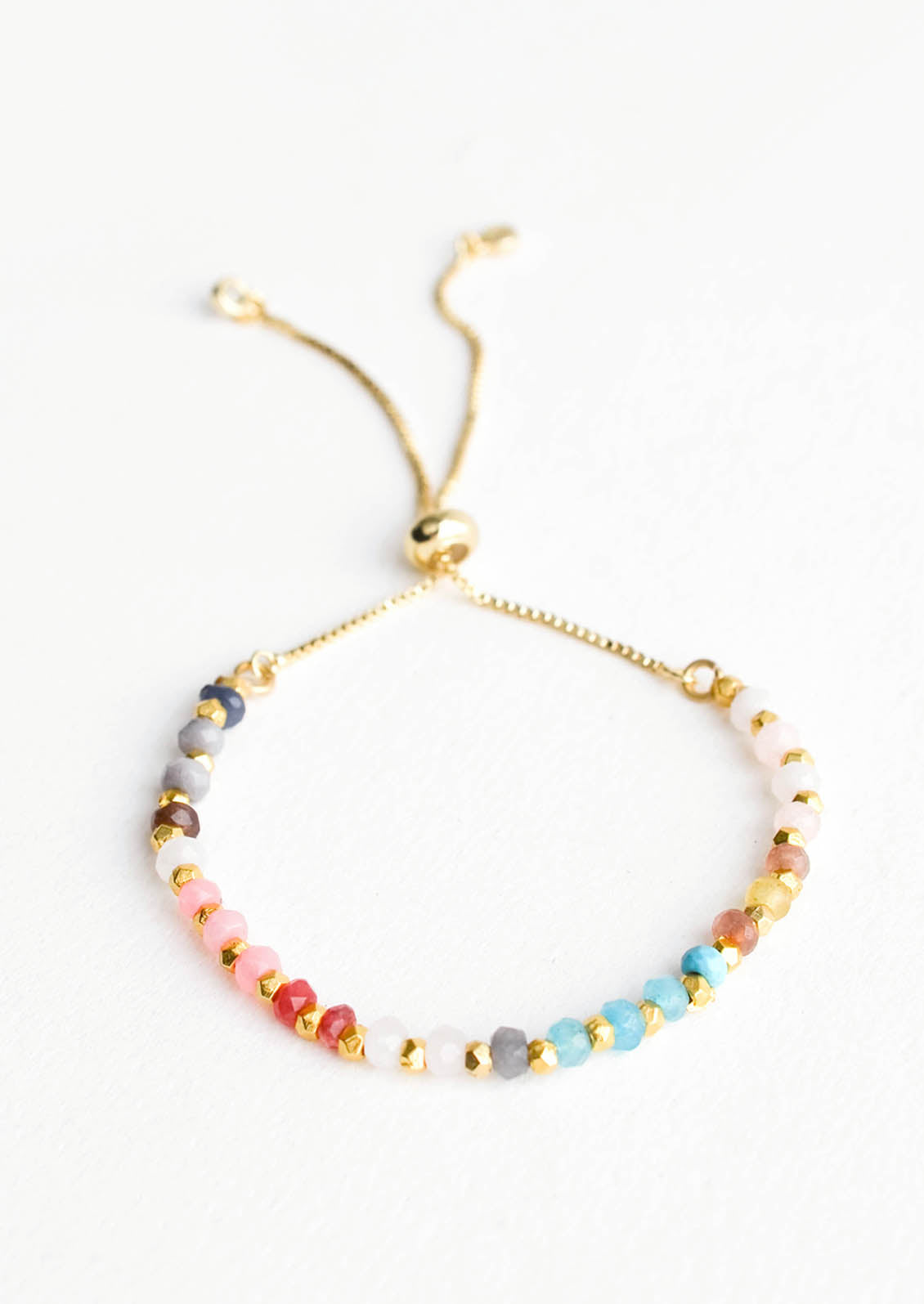 SUNSLL Chromatic Colour Natural Stone Beads Bracelet Elastic Rope